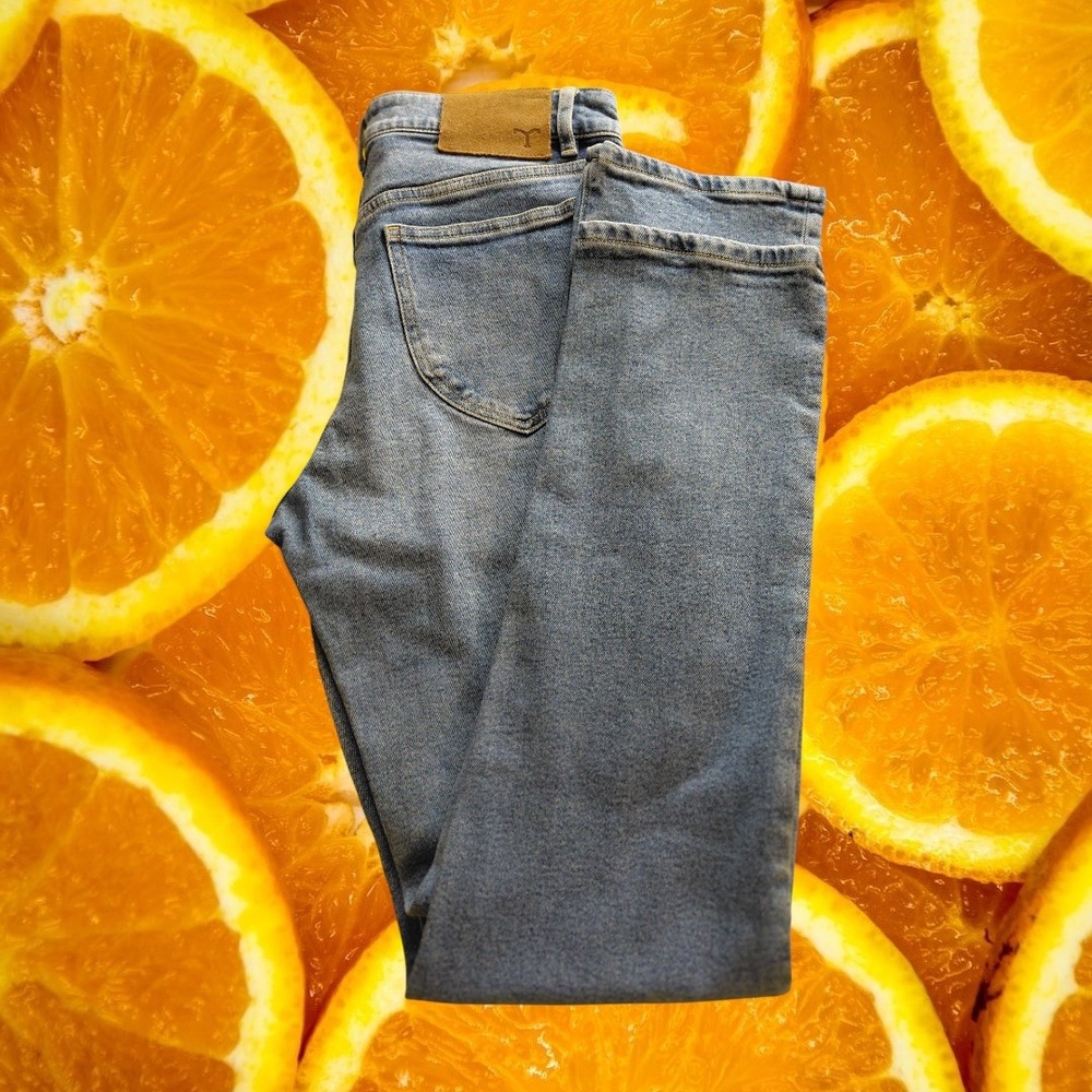 TECOVAS‎ Stovepipe Mens Denim Jeans Light Wash Size 28 Waist Straight Leg